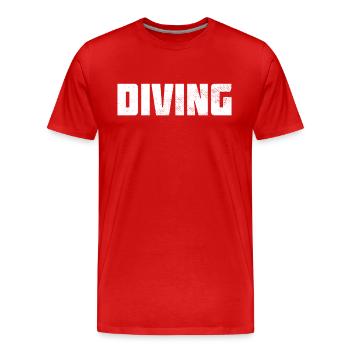 Plonger - T-shirt bio Premium Homme - rouge - Devant - Damien (186cm)