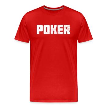 Poker - Männer Premium Bio T-Shirt - Rot - Vorne - Damien (186cm)
