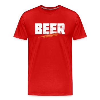 Bier - Männer Premium Bio T-Shirt - Rot - Vorne - Damien (186cm)