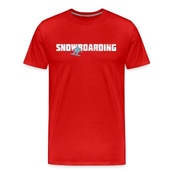 Planche à neige - T-shirt bio Premium Homme - rouge - Devant - Damien (186cm)