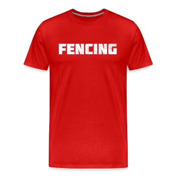 Fencing - Men's Premium Organic T-Shirt - red - Front - Damien (186cm)