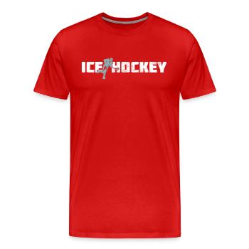Eishockey - Männer Premium Bio T-Shirt - Rot - Vorne - Damien (186cm)
