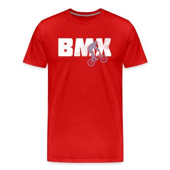 BMX - Men's Premium Organic T-Shirt - red - Front - Damien (186cm)