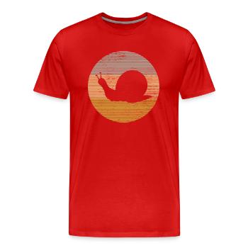 Schnecke - Männer Premium Bio T-Shirt - Rot - Vorne - Damien (186cm)