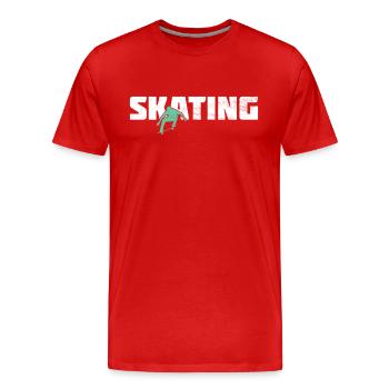 Patinage - T-shirt bio Premium Homme - rouge - Devant - Damien (186cm)