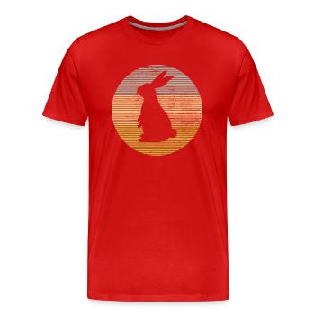 Hare - Men's Premium Organic T-Shirt - red - Front - Damien (186cm)