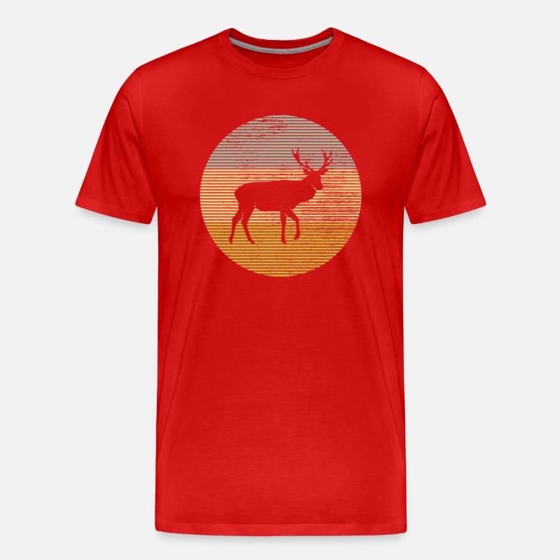 Hirsch - Männer Premium Bio T-Shirt - Rot