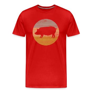 Cochon - T-shirt bio Premium Homme - rouge - Devant - Damien (186cm)