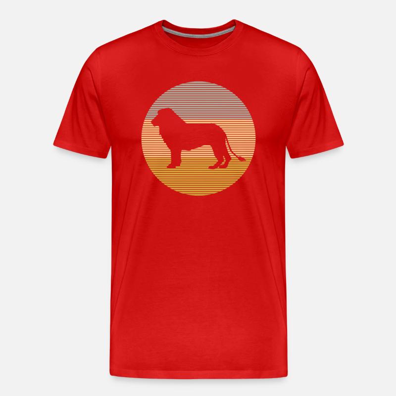 Löwe - Männer Premium Bio T-Shirt - Rot