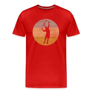 Badminton - Men's Premium Organic T-Shirt - red - Front - Damien (186cm)