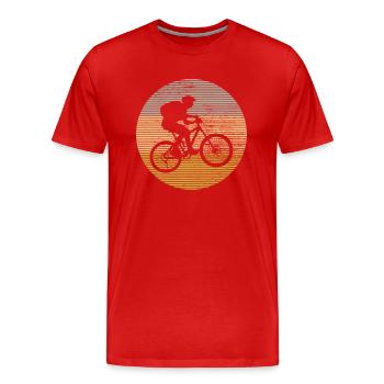 Mountain bike - Men's Premium Organic T-Shirt - red - Front - Damien (186cm)