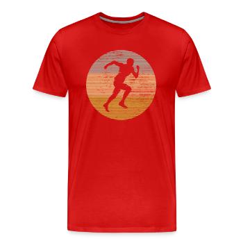 Joggen - Männer Premium Bio T-Shirt - Rot - Vorne - Damien (186cm)