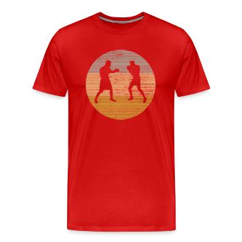 Boxen - Männer Premium Bio T-Shirt - Rot - Vorne - Damien (186cm)