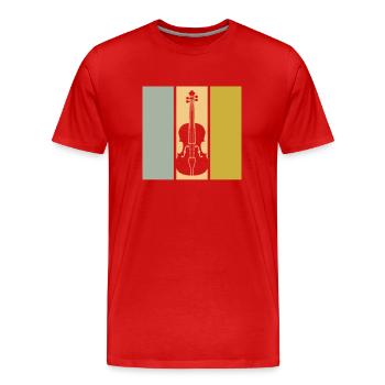 Geige - Männer Premium Bio T-Shirt - Rot - Vorne - Damien (186cm)