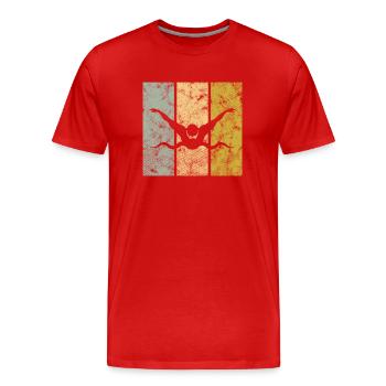 Nager - T-shirt bio Premium Homme - rouge - Devant - Damien (186cm)
