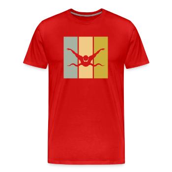 Nager - T-shirt bio Premium Homme - rouge - Devant - Damien (186cm)