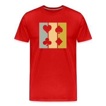 Poker - Männer Premium Bio T-Shirt - Rot - Vorne - Damien (186cm)