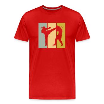 Arts martiaux - T-shirt bio Premium Homme - rouge - Devant - Damien (186cm)