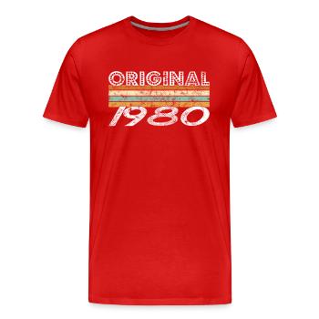 Original 1980 - T-shirt bio Premium Homme - rouge - Devant - Damien (186cm)