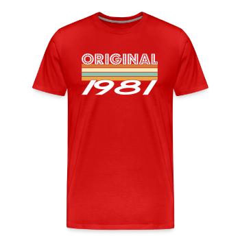 Original 1981 - T-shirt bio Premium Homme - rouge - Devant - Damien (186cm)