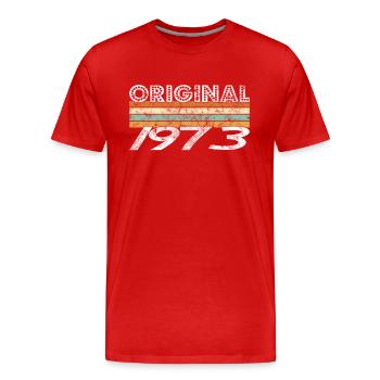 Original 1973 - Men's Premium Organic T-Shirt - red - Front - Damien (186cm)