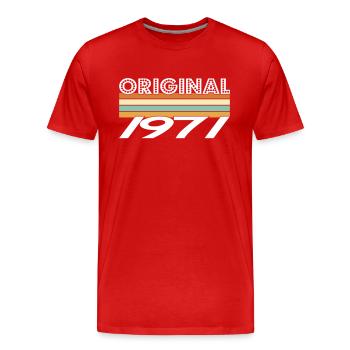 Original 1971 - T-shirt bio Premium Homme - rouge - Devant - Damien (186cm)