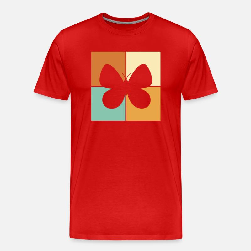 Schmetterling - Männer Premium Bio T-Shirt - Rot