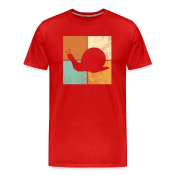 Snail - Men's Premium Organic T-Shirt - red - Front - Damien (186cm)