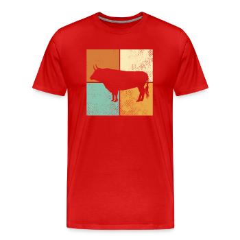 Stier - Männer Premium Bio T-Shirt - Rot - Vorne - Damien (186cm)