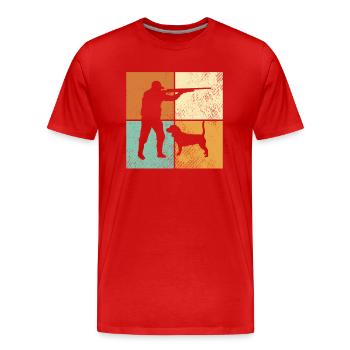 Hunt - Men's Premium Organic T-Shirt - red - Front - Damien (186cm)