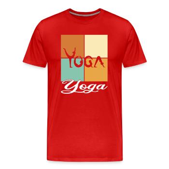 Yoga - T-shirt bio Premium Homme - rouge - Devant - Damien (186cm)