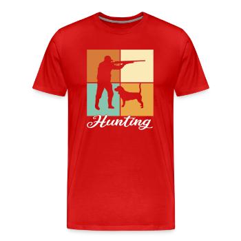 Hunt - Men's Premium Organic T-Shirt - red - Front - Damien (186cm)