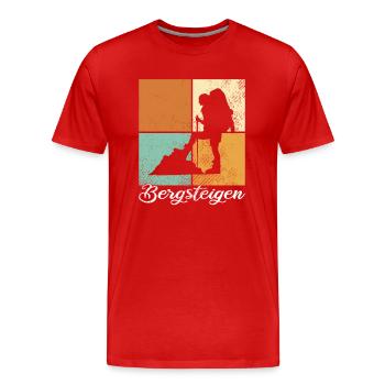 Bergsteigen - Männer Premium Bio T-Shirt - Rot - Vorne - Damien (186cm)