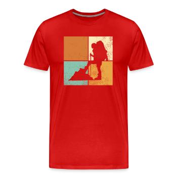 Alpinisme - T-shirt bio Premium Homme - rouge - Devant - Damien (186cm)