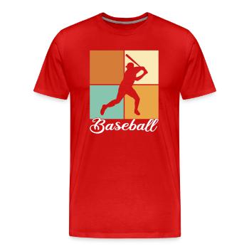 Baseball - Männer Premium Bio T-Shirt - Rot - Vorne - Damien (186cm)