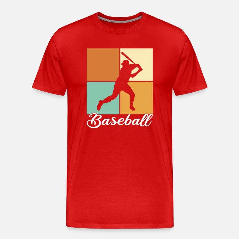 Baseball - Männer Premium Bio T-Shirt - Rot