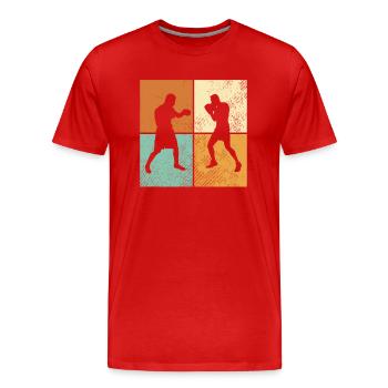 Boxe - T-shirt bio Premium Homme - rouge - Devant - Damien (186cm)