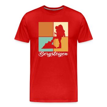 Bergsteigen - Männer Premium Bio T-Shirt - Rot - Vorne - Damien (186cm)