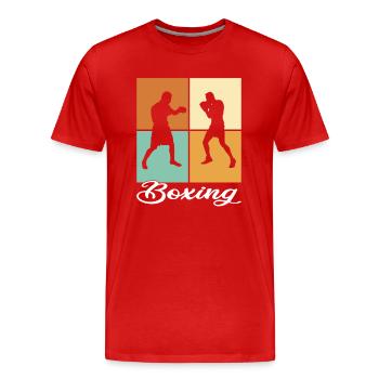 Boxe - T-shirt bio Premium Homme - rouge - Devant - Damien (186cm)