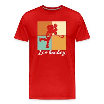 Eishockey - Männer Premium Bio T-Shirt - Rot - Vorne - Damien (186cm)