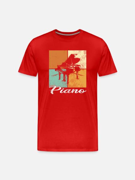 Klavier - Männer Premium Bio T-Shirt - Rot