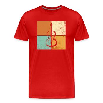 Geige - Männer Premium Bio T-Shirt - Rot - Vorne - Damien (186cm)