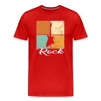 Rock - Männer Premium Bio T-Shirt - Rot - Vorne - Damien (186cm)