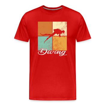 Plonger - T-shirt bio Premium Homme - rouge - Devant - Damien (186cm)