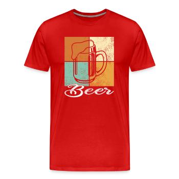 Beer - Men's Premium Organic T-Shirt - red - Front - Damien (186cm)