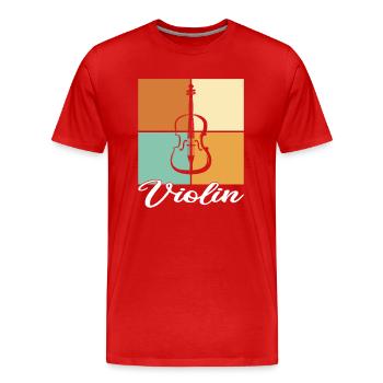Geige - Männer Premium Bio T-Shirt - Rot - Vorne - Damien (186cm)