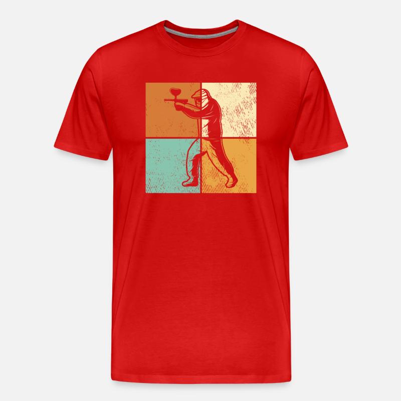 Paintball - Männer Premium Bio T-Shirt - Rot
