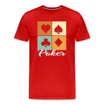 Poker - Männer Premium Bio T-Shirt - Rot - Vorne - Damien (186cm)