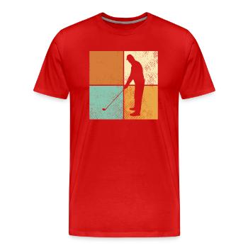 Golfe - T-shirt bio Premium Homme - rouge - Devant - Damien (186cm)
