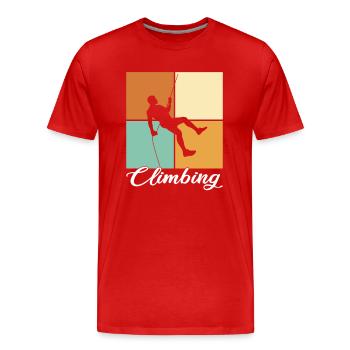 Klettern - Männer Premium Bio T-Shirt - Rot - Vorne - Damien (186cm)